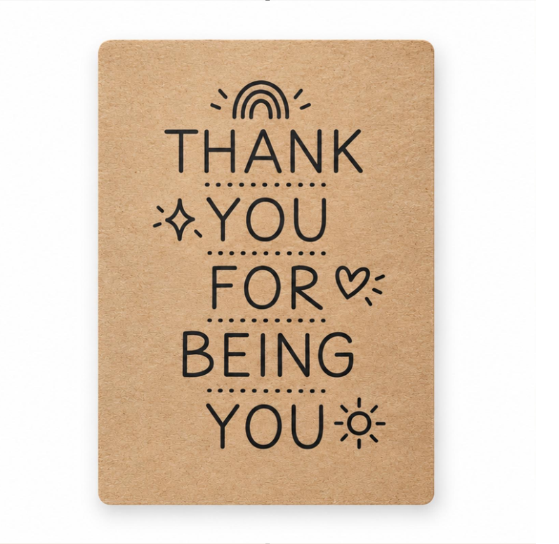 Postkarte „Thank you for being you“