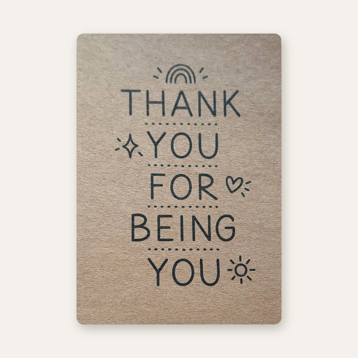 Postkarte „Thank you for being you“